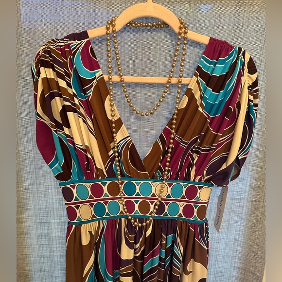 ⬇️✅MAGGY 60%Off🙃NWT LONDON DRESS Autumn Swirls, great Design - Picture 6 of 8